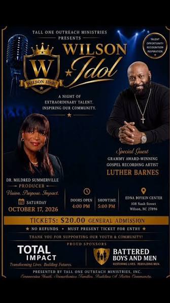 Wilson Idol 2026 event with special guest Luther Barnes
