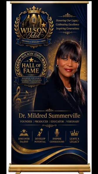Wilson Idol Hall of Fame banner featuring Dr. Mildred Summerville